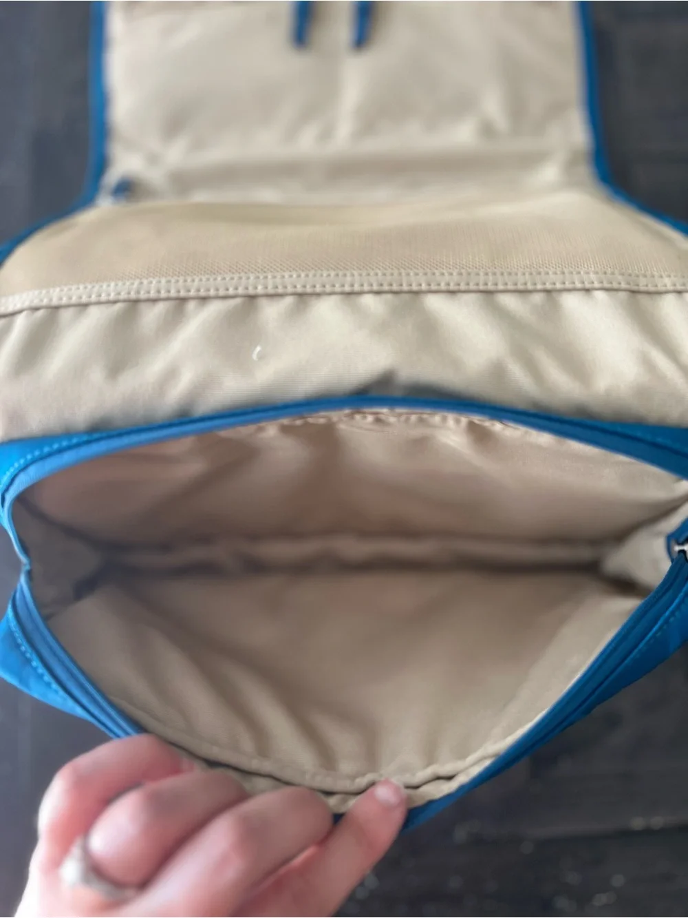 Coach Teal Signature Hanging Travel Organizer